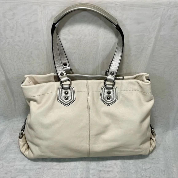 Coach Ashley Ivory Leather Shoulder/Crossbody Bag, - Picture 4 of 15